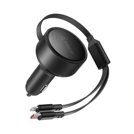 Ładowarka samochodowa Orico Dual Stretch 60 W USB-C z dwoma - czarna