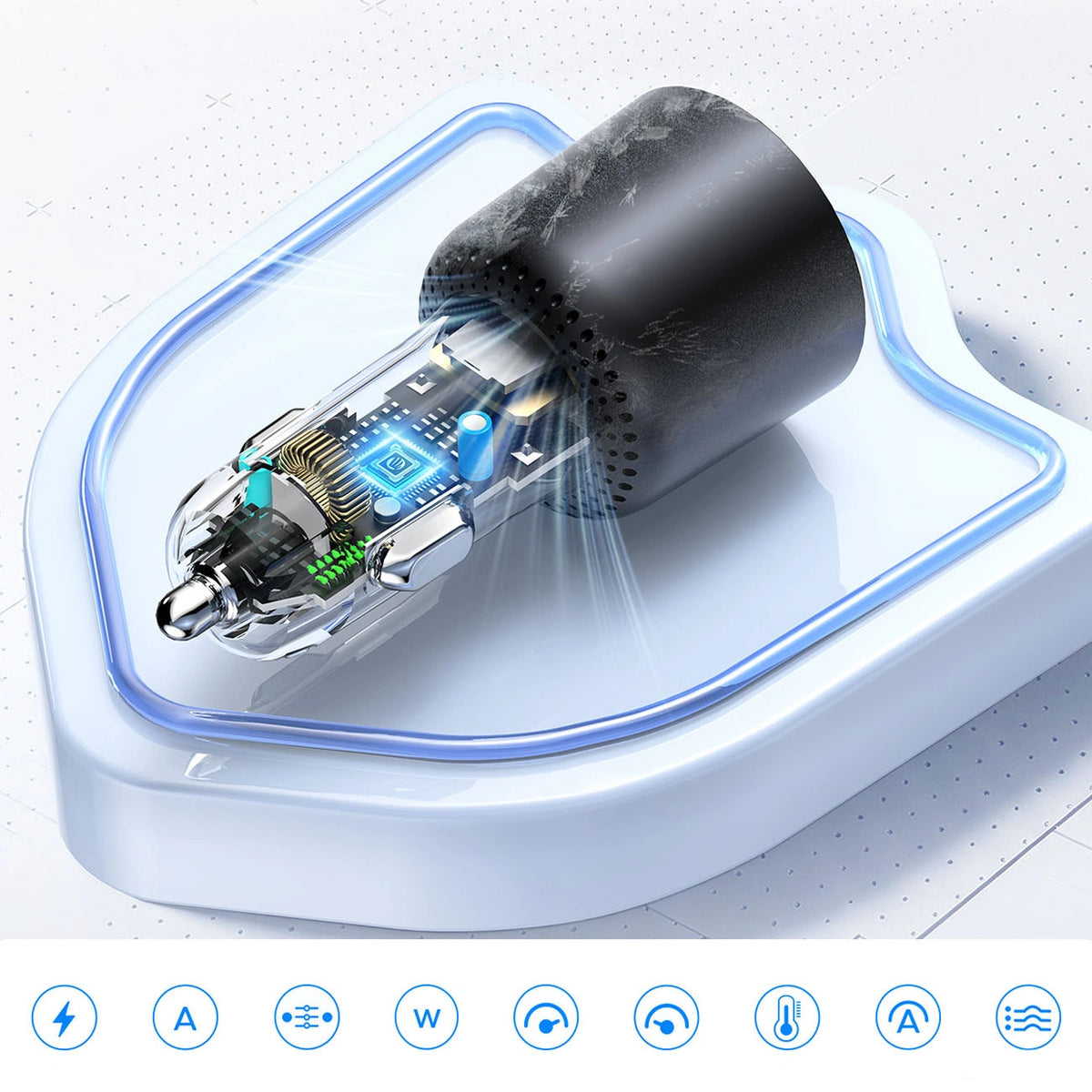 Ładowarka samochodowa Orico HyperDrive 165W USB-A + 2x USB-C - czarna – zdjęcie 6