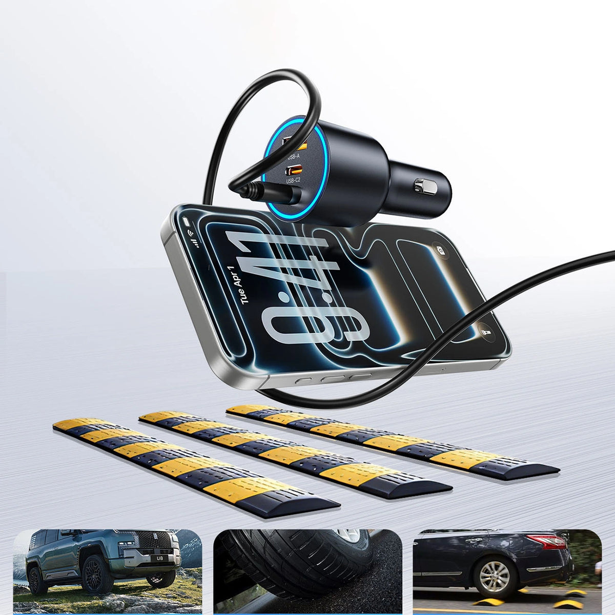 Ładowarka samochodowa Orico HyperDrive 165W USB-A + 2x USB-C - czarna – zdjęcie 7