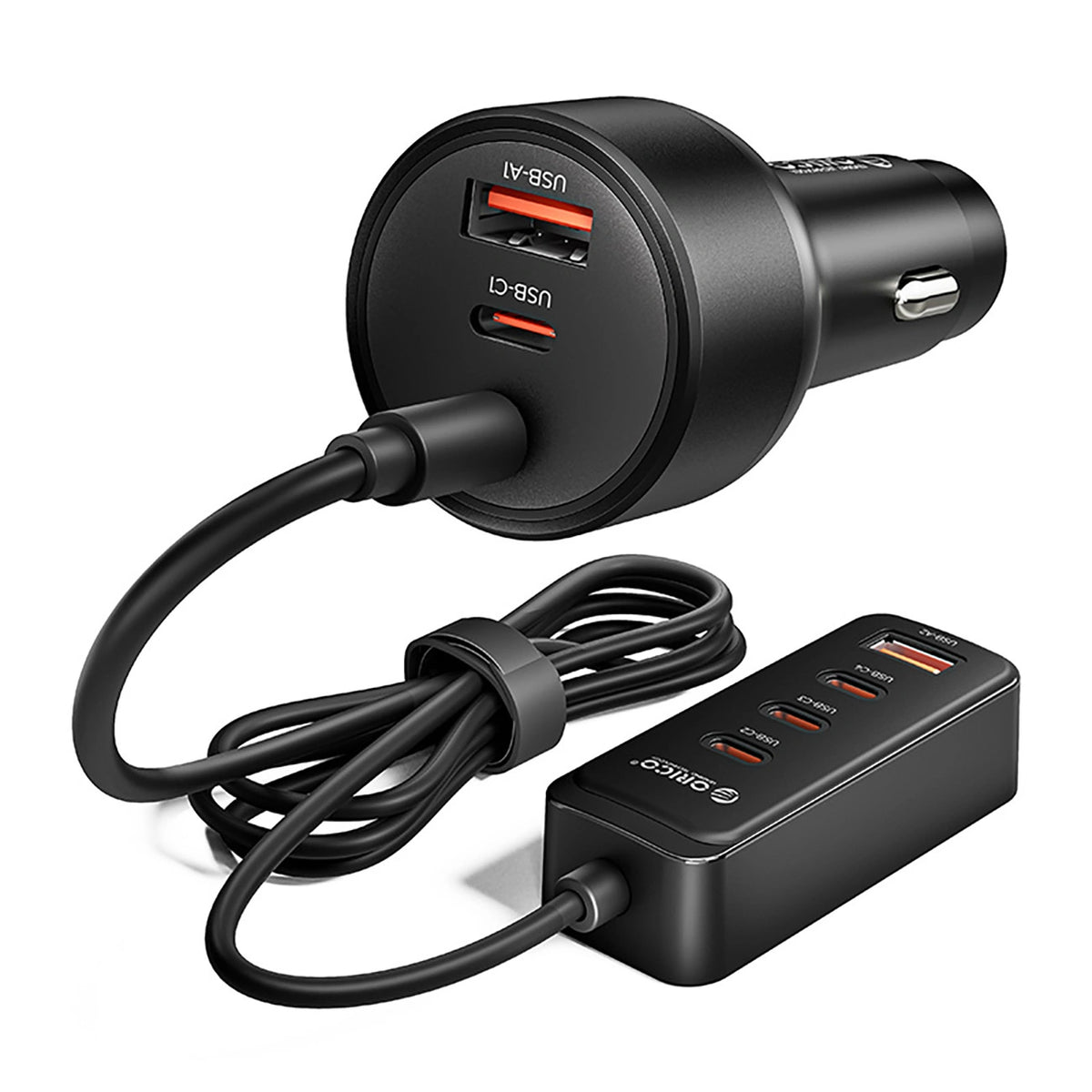 Ładowarka samochodowa Orico ChargeClip 108W 2x USB-A + 4x USB-C z - czarna