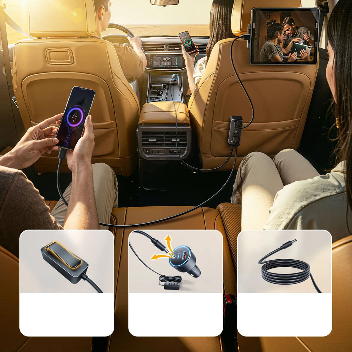 Ładowarka samochodowa Orico ChargeClip 108W 2x USB-A + 4x USB-C z - czarna – zdjęcie 4