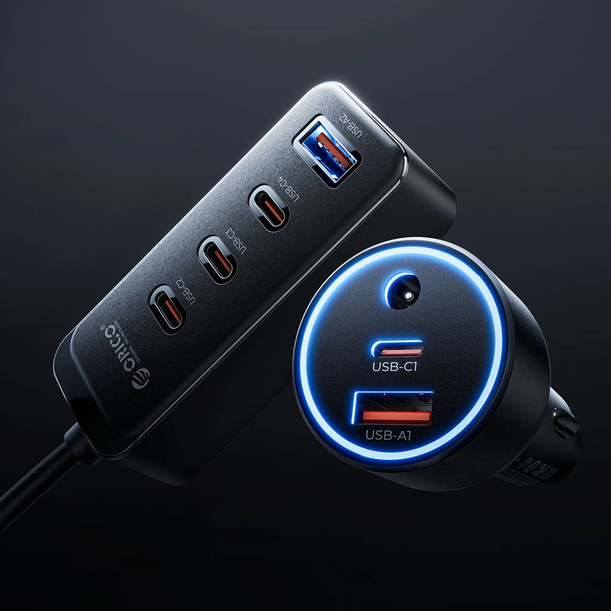 Ładowarka samochodowa Orico ChargeClip 108W 2x USB-A + 4x USB-C z - czarna – zdjęcie 8