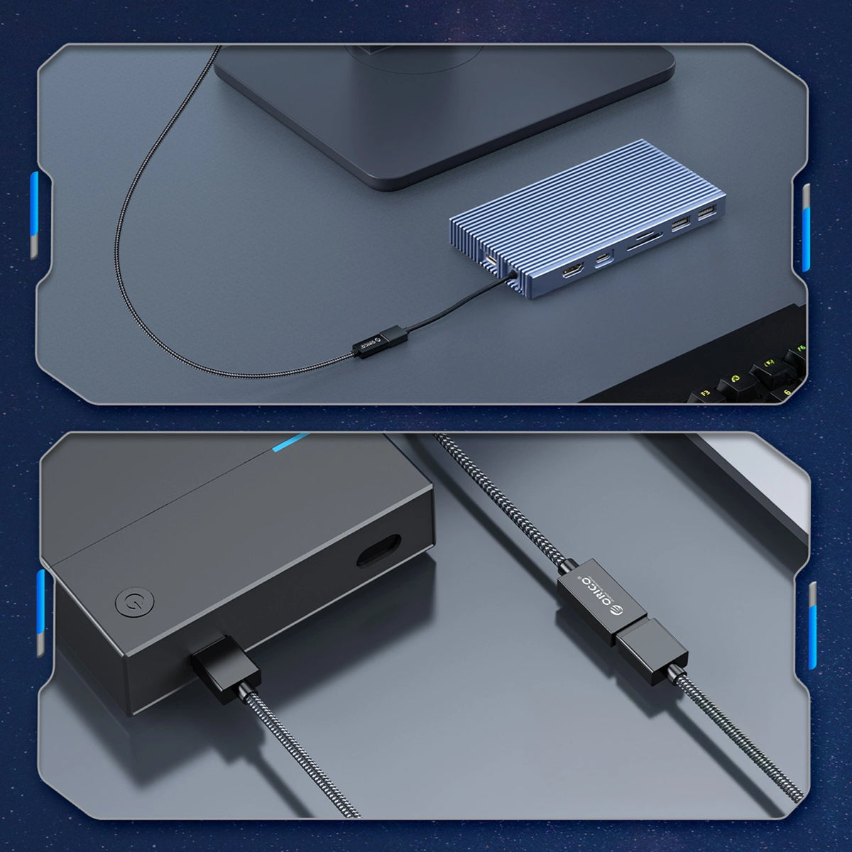 Adapter Orico CAF31 USB-C - USB-A 3.1 Gen 2 10Gbps 30cm OTG - czarny – zdjęcie 4