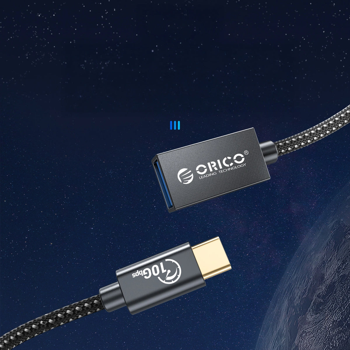 Adapter Orico CAF31 USB-C - USB-A 3.1 Gen 2 10Gbps 1m OTG - czarny – zdjęcie 2