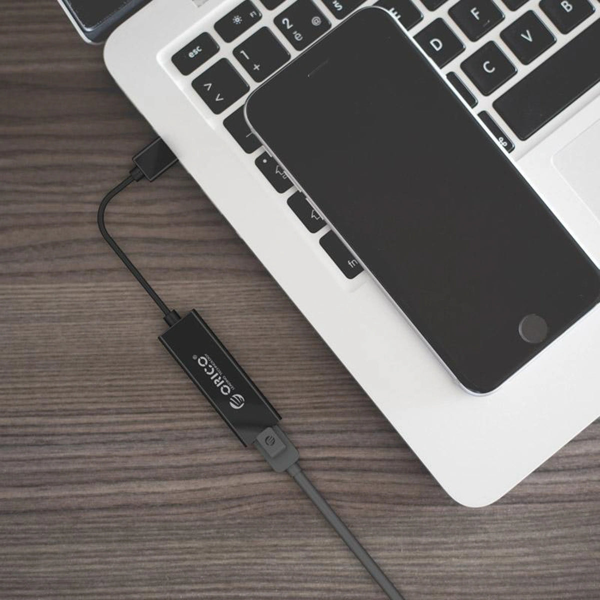 Zewnętrzna karta sieciowa Orico UTJ-U3 1 Gigabit USB-A 3.0 - czarna – zdjęcie 4