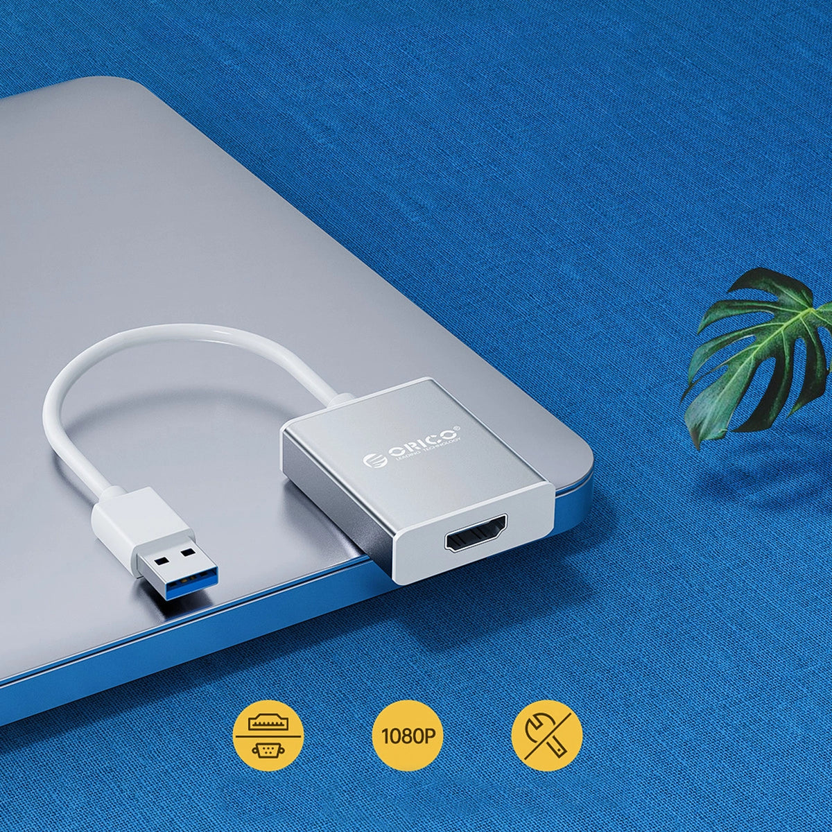 Adapter Orico UTH USB-A 3.0 do HDMI - srebrny – zdjęcie 4