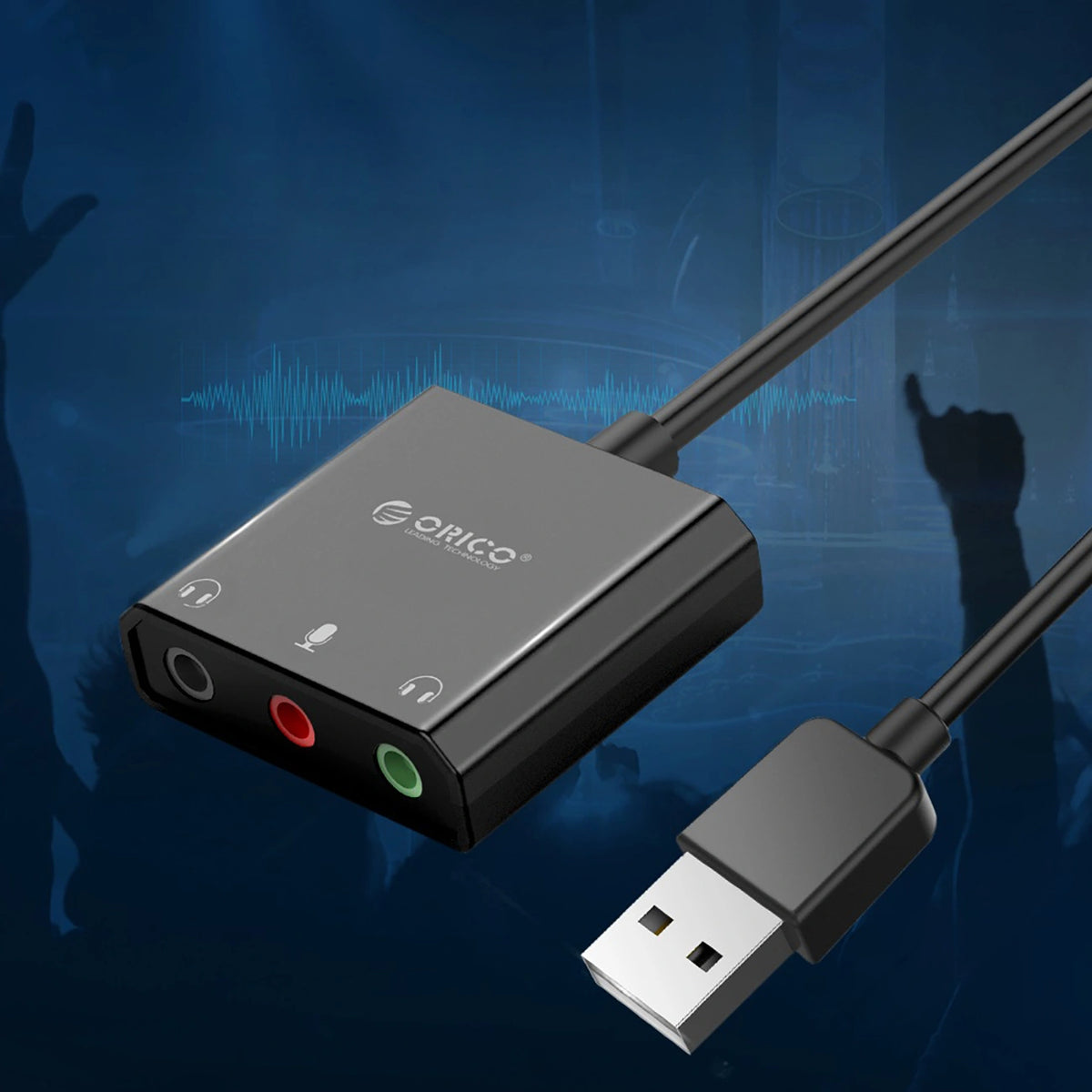 Zewnętrzna karta dźwiękowa Orico SKT3 USB-A - czarna – zdjęcie 6