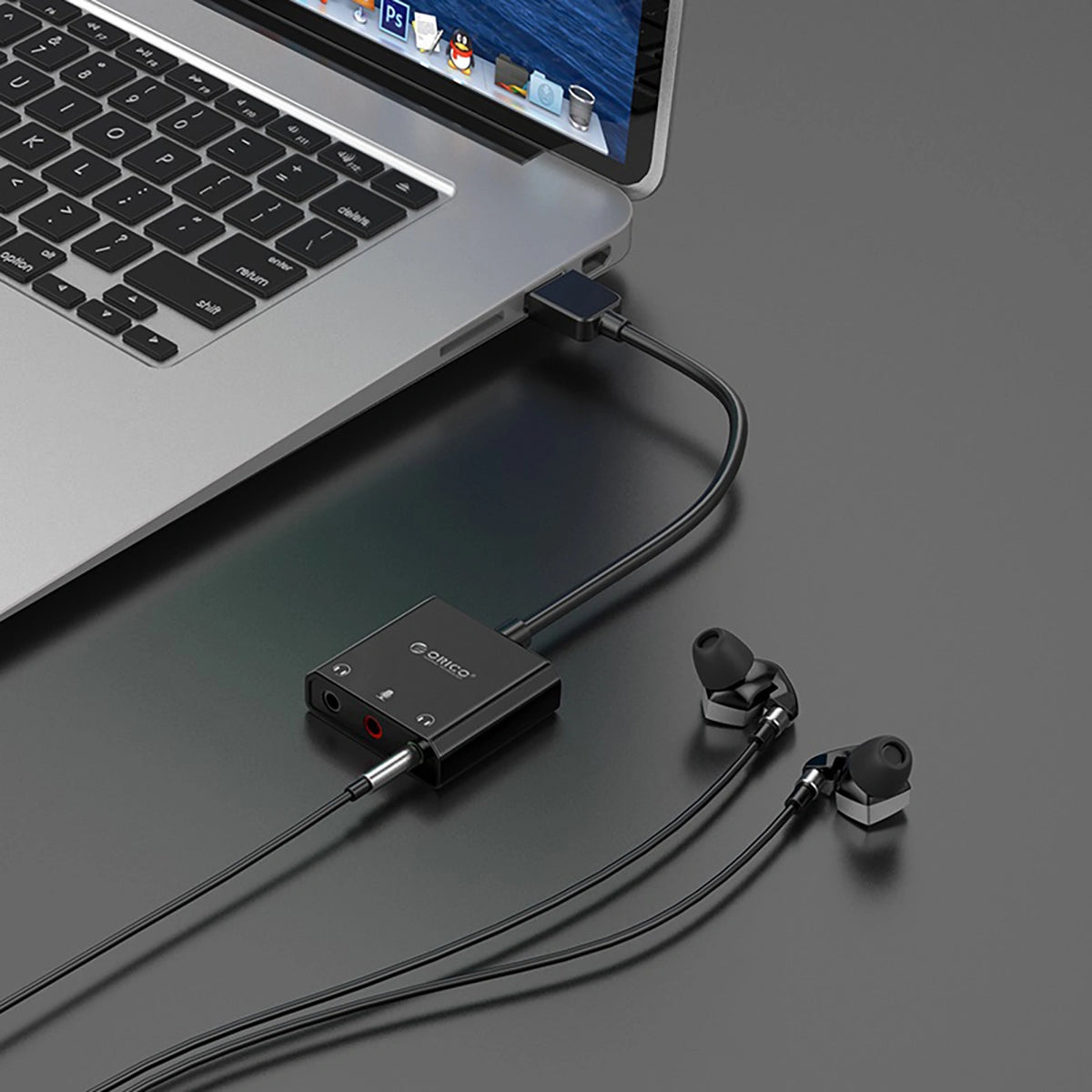 Zewnętrzna karta dźwiękowa Orico SKT3 USB-A - czarna – zdjęcie 7