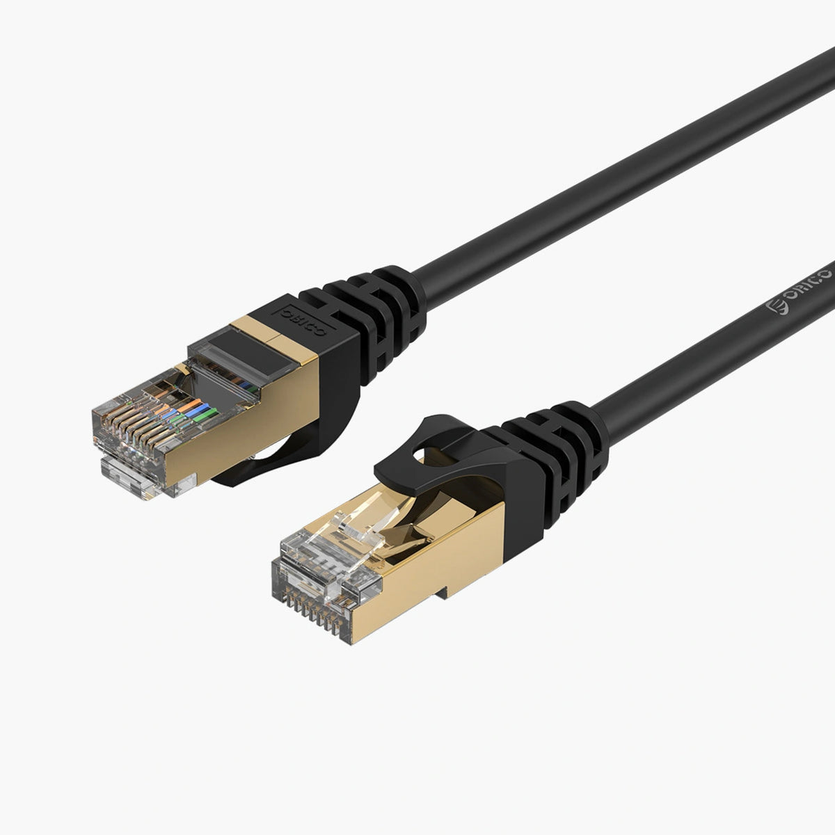 Kabel sieciowy Ethernet Orico PUG-C7 CAT7 10Gbps RJ45 internetowy - czarny – zdjęcie 2