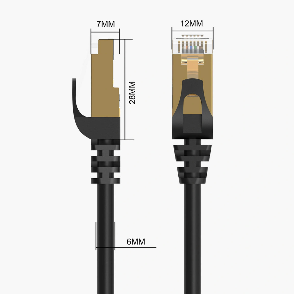 Kabel sieciowy Ethernet Orico PUG-C7 CAT7 10Gbps RJ45 internetowy - czarny – zdjęcie 5