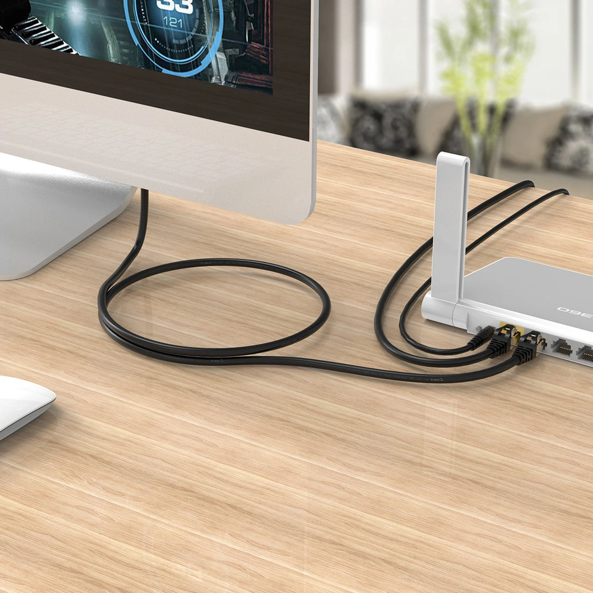 Kabel sieciowy Ethernet Orico PUG-C7 CAT7 10Gbps RJ45 internetowy - czarny – zdjęcie 8
