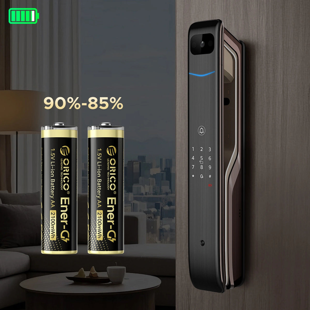 Bateria litowa Orico Ener-G EG5C 1,5 V 2100mWh akumulator AA USB-C 4 szt. – zdjęcie 6