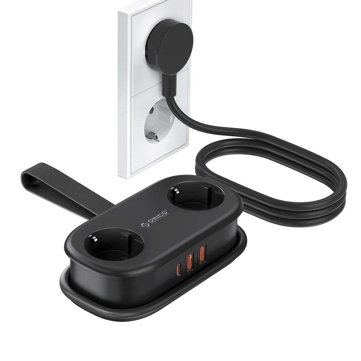 Listwa zasilająca Orico AP3 20W GaN 5w1 2x AC + 2x USB-A + 1x - czarna