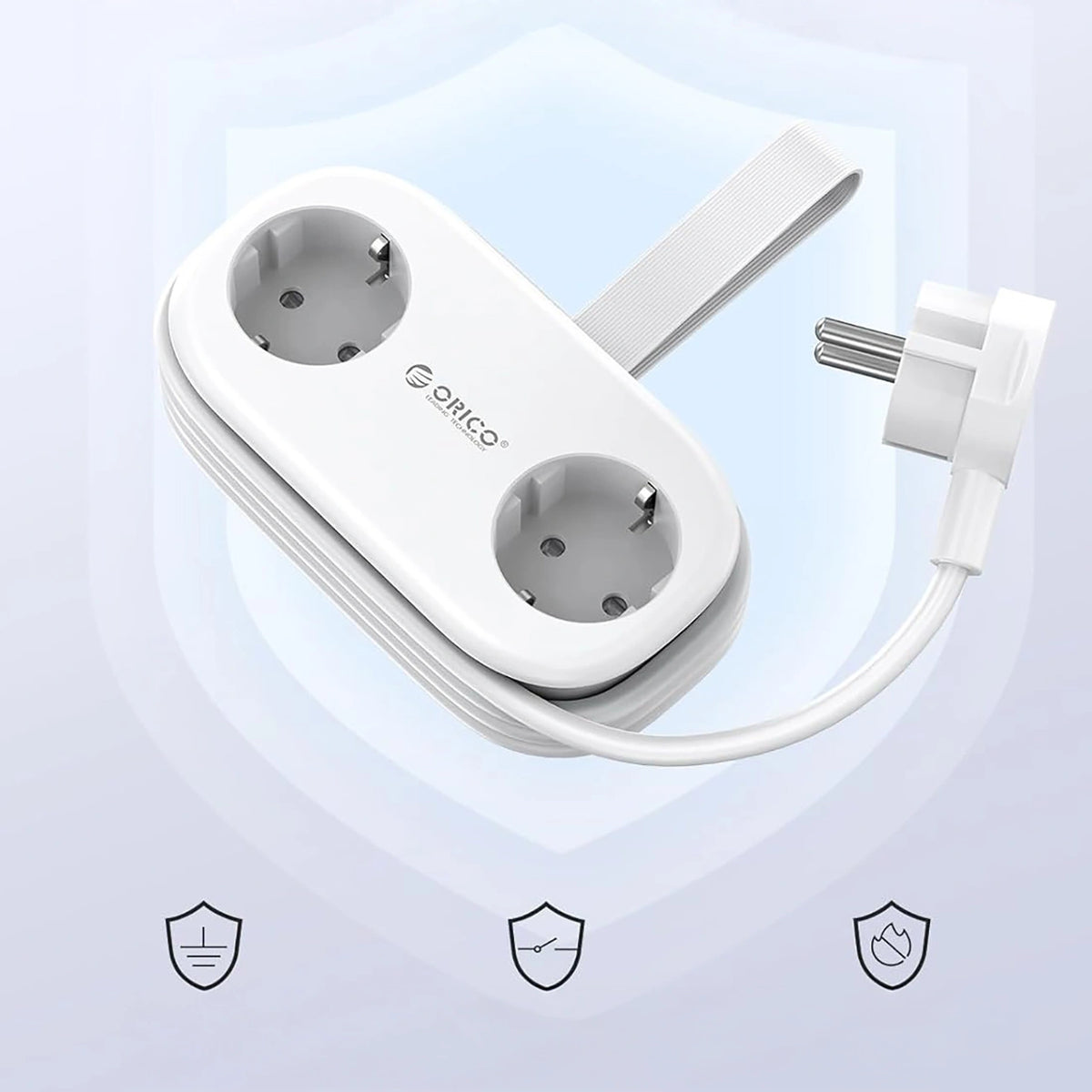 Listwa zasilająca Orico AP3 20W GaN 5w1 2x AC + 2x USB-A + 1x USB-C - biała – zdjęcie 4
