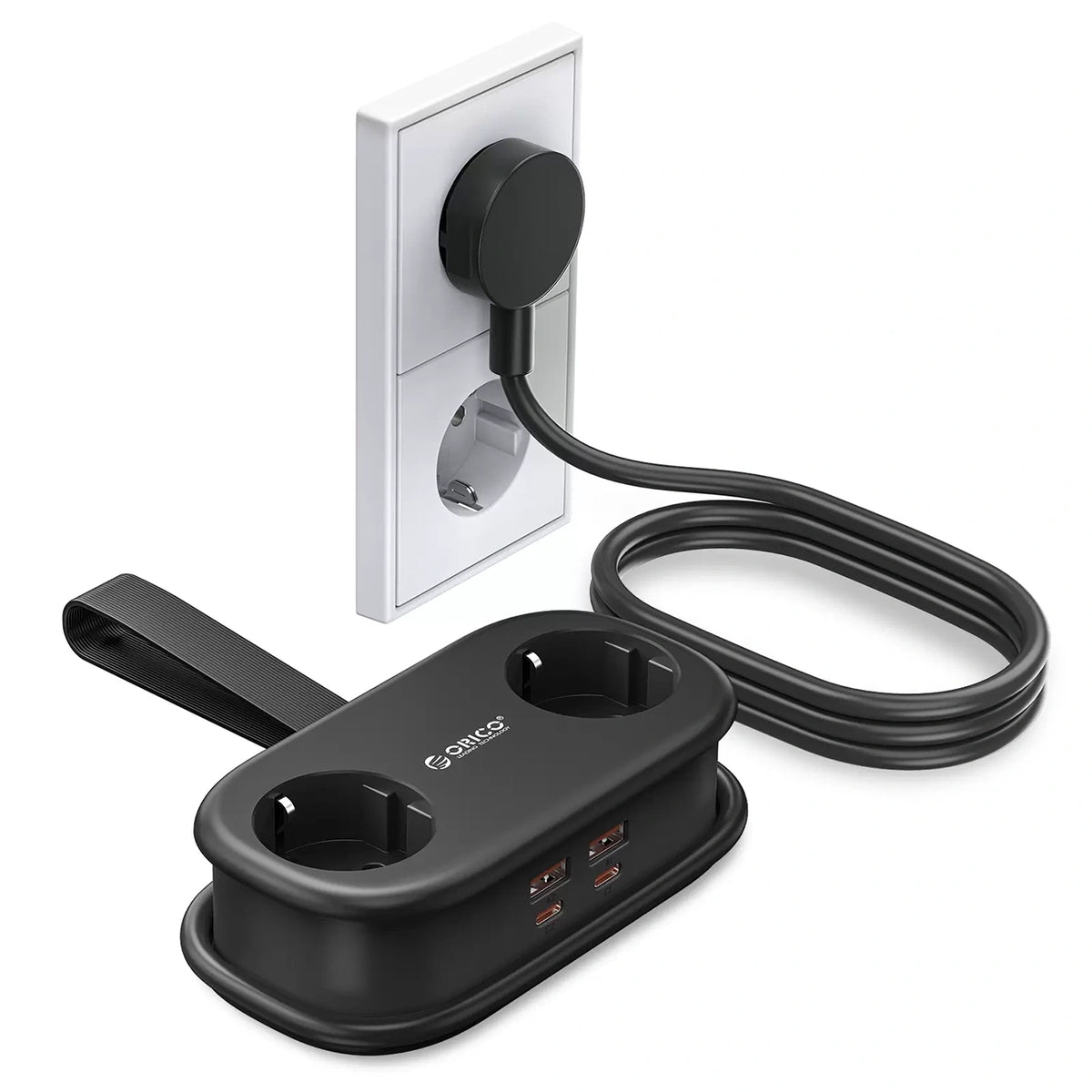 Listwa zasilająca Orico AP3 65W GaN 6w1 2x AC + 2x USB-A + 2x - czarna – zdjęcie 2