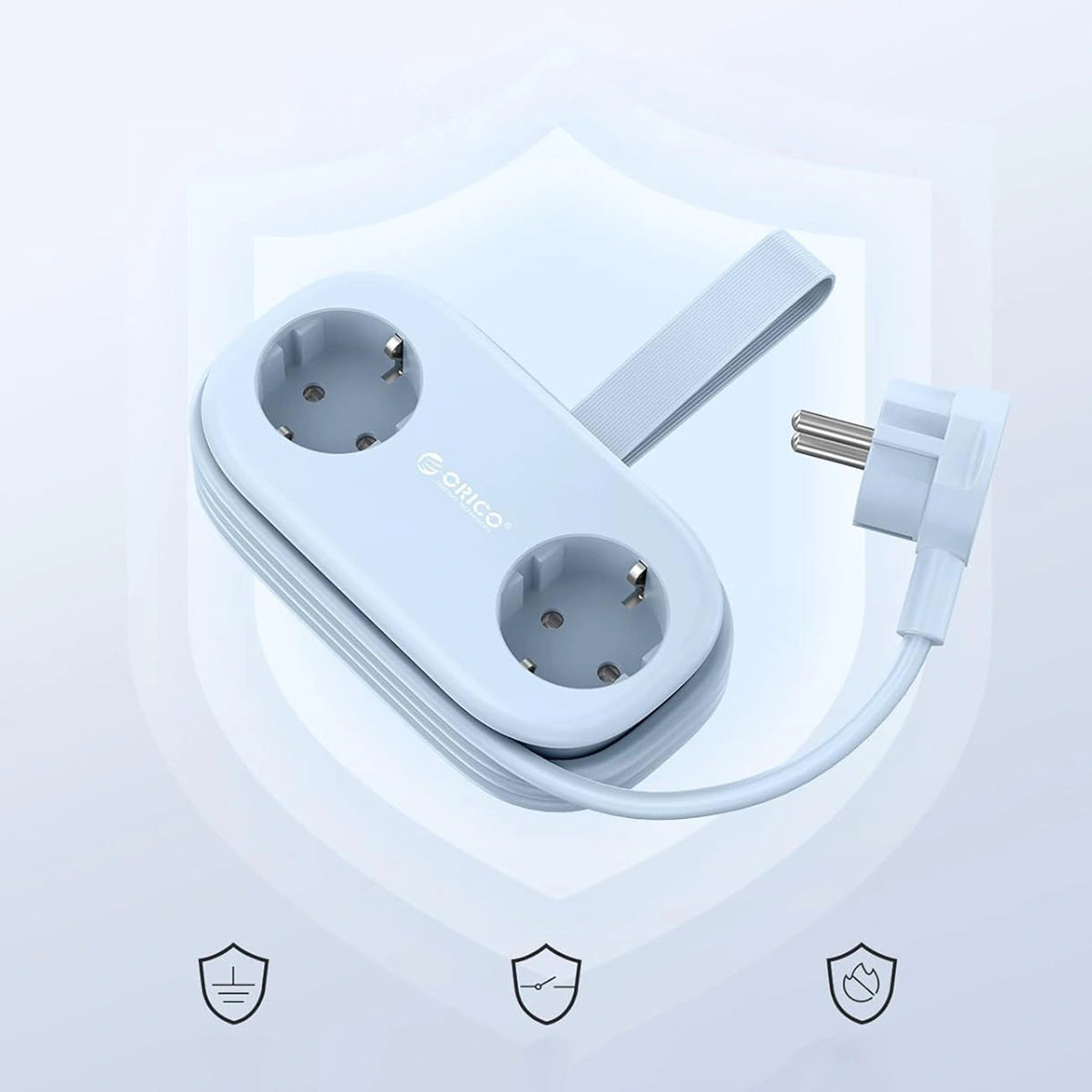 Listwa zasilająca Orico AP3 65W GaN 6w1 2x AC + 2x USB-A + 2x - niebieska – zdjęcie 3
