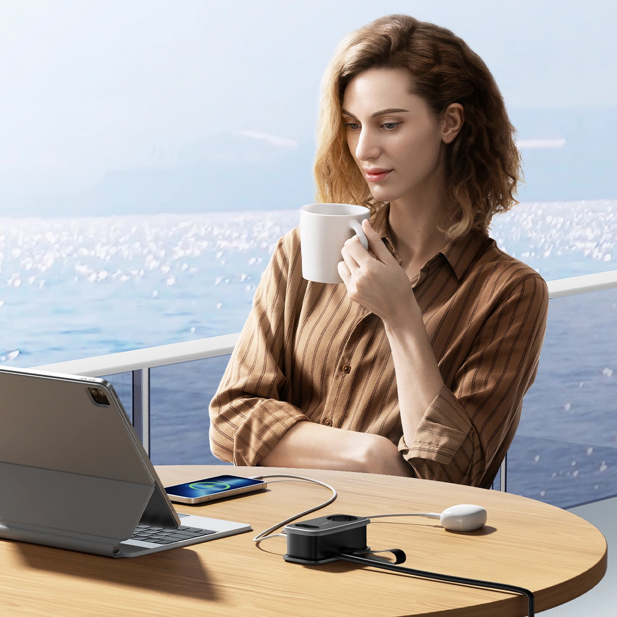 Listwa zasilająca Orico APP 15.5W 5w1 2x AC + 2x USB-A + 1x USB-C - czarna – zdjęcie 11