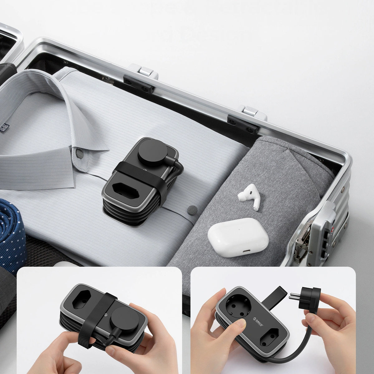 Listwa zasilająca Orico APP 15.5W 5w1 2x AC + 2x USB-A + 1x USB-C - czarna – zdjęcie 5