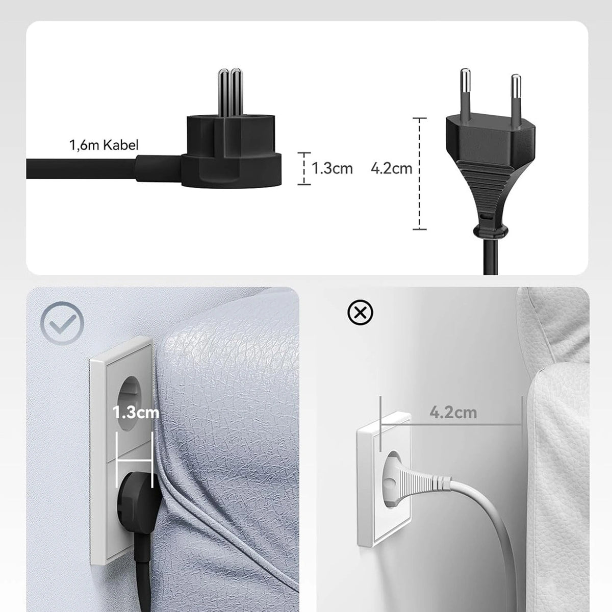 Listwa zasilająca Orico PDC25 25W 6w1 2x AC + 2x USB-A + 2x USB-C - czarna – zdjęcie 6