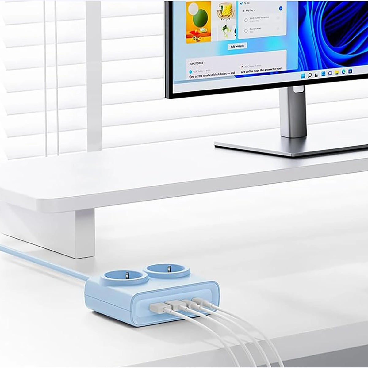 Listwa zasilająca Orico PDC25 25W 6w1 2x AC + 2x USB-A + 2x - niebieska – zdjęcie 2