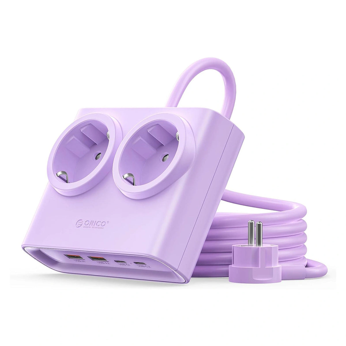 Listwa zasilająca Orico PDC25 25W 6w1 2x AC + 2x USB-A + 2x - fioletowa