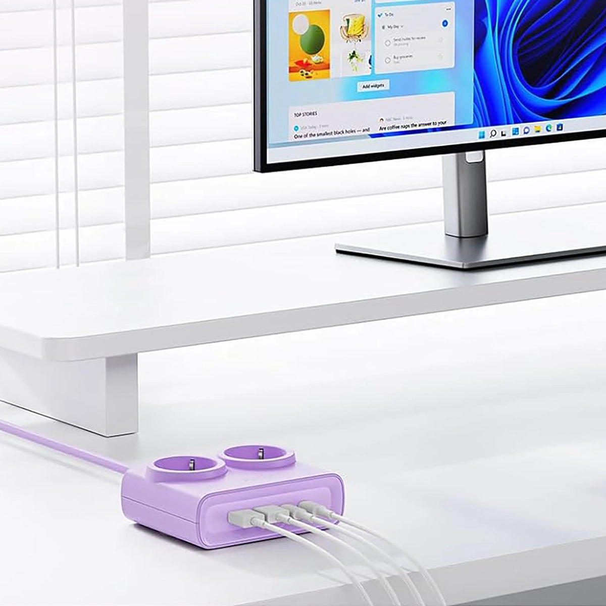 Listwa zasilająca Orico PDC25 25W 6w1 2x AC + 2x USB-A + 2x - fioletowa – zdjęcie 2
