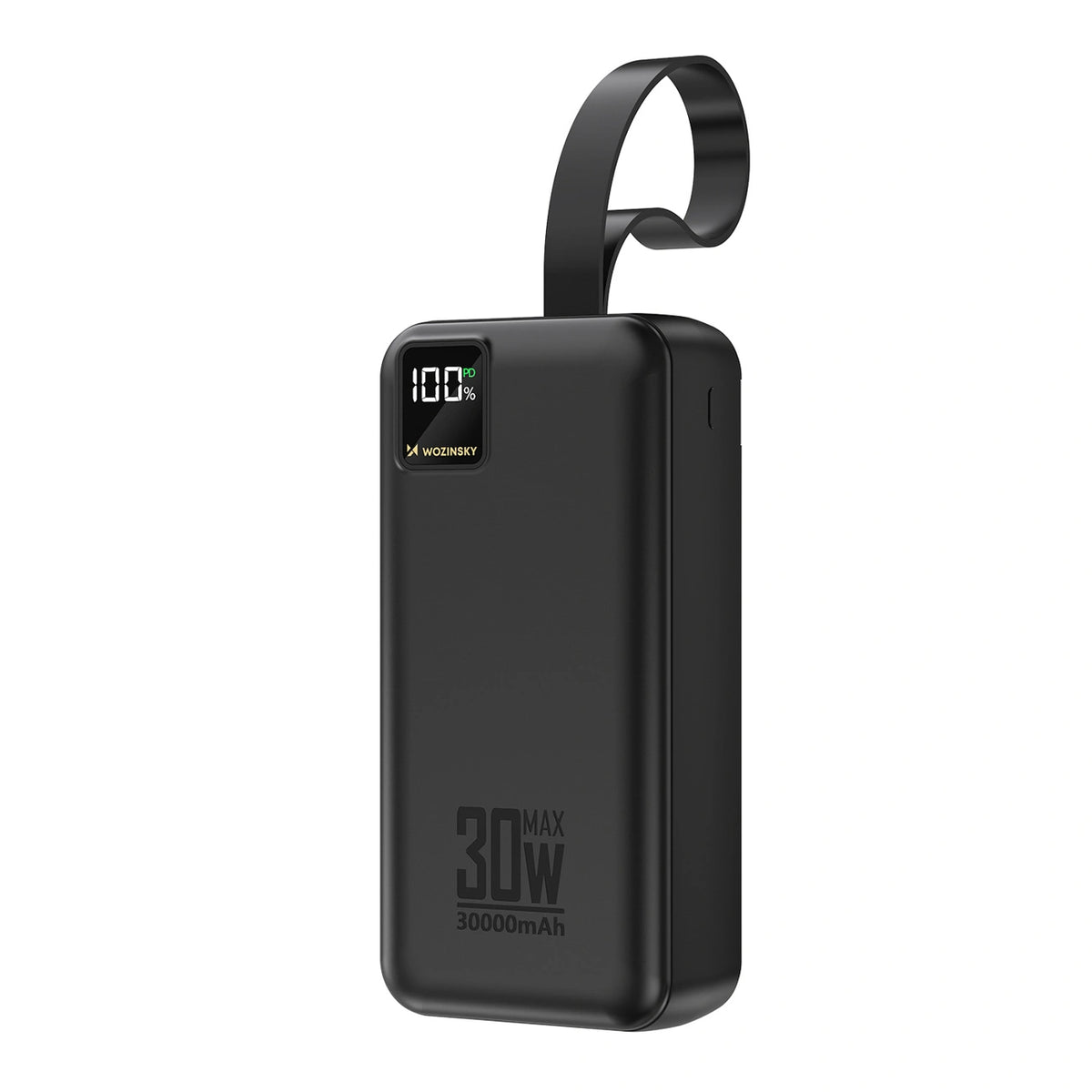 Powerbank Wozinsky W8-W 30000 mAh 30 W 2x USB-A i USB-C z latarką - czarny – zdjęcie 2