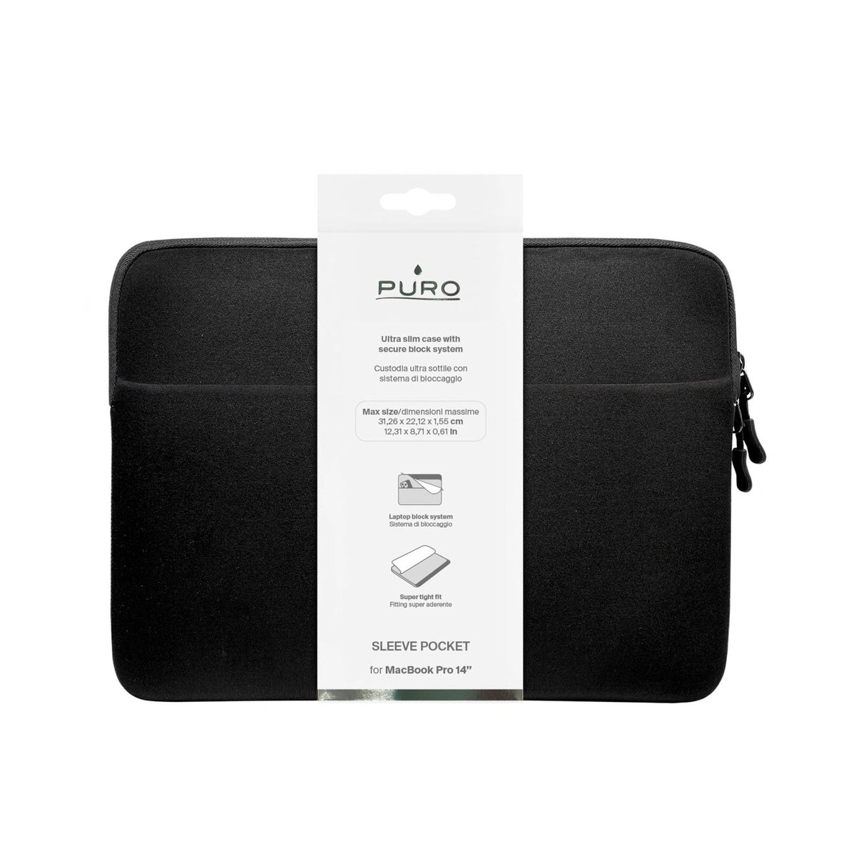 Torba Puro Slim Pocket na laptopa 14" - czarna – zdjęcie 2