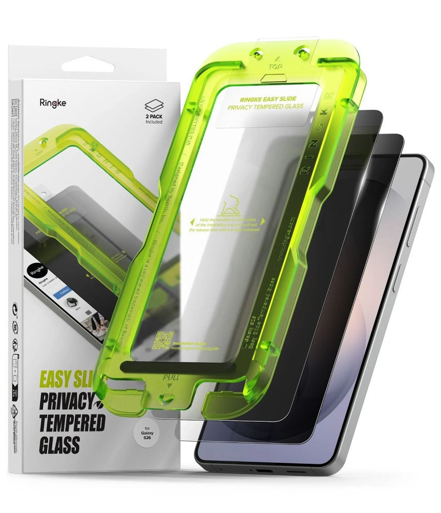 Szkło hartowane Ringke Easy Slide prywatyzujące na Samsung Galaxy S26