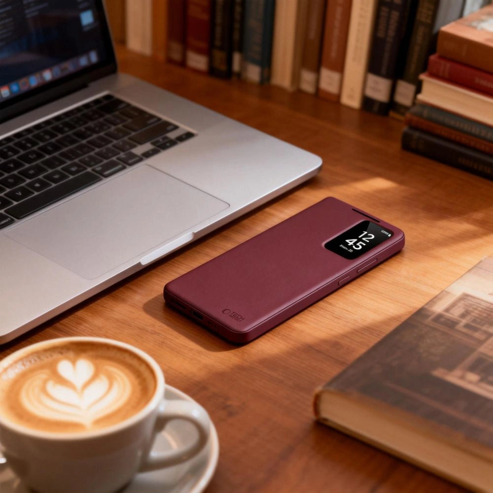Etui Tech-Protect Smart Wallet na Samsung Galaxy S26 - bordowe – zdjęcie 4