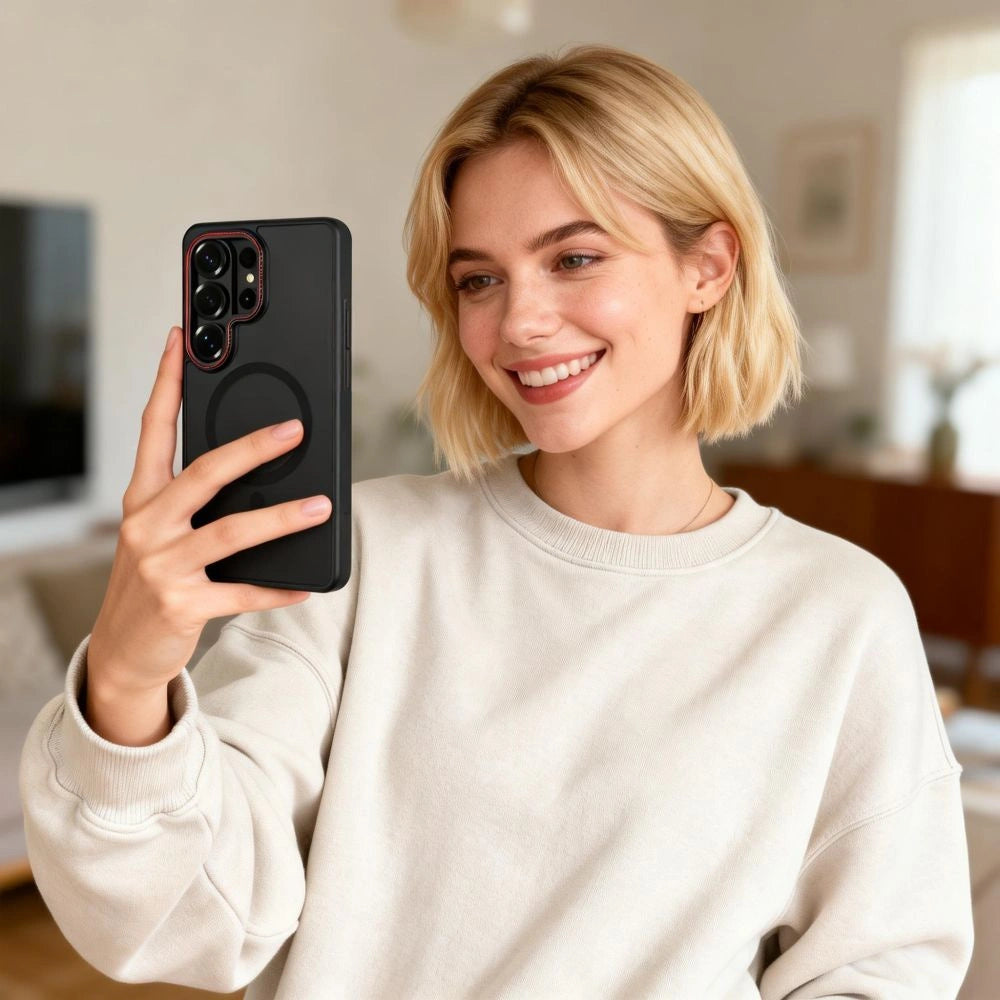 Etui Tech-Protect MagCam na Samsung Galaxy S26 Ultra - czarno-czerwone – zdjęcie 8