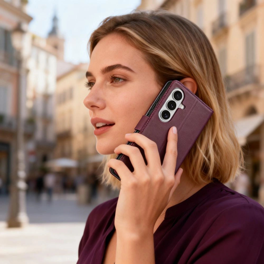 Etui Tech-Protect Wallet na Samsung Galaxy A57 5G - bordowe – zdjęcie 6