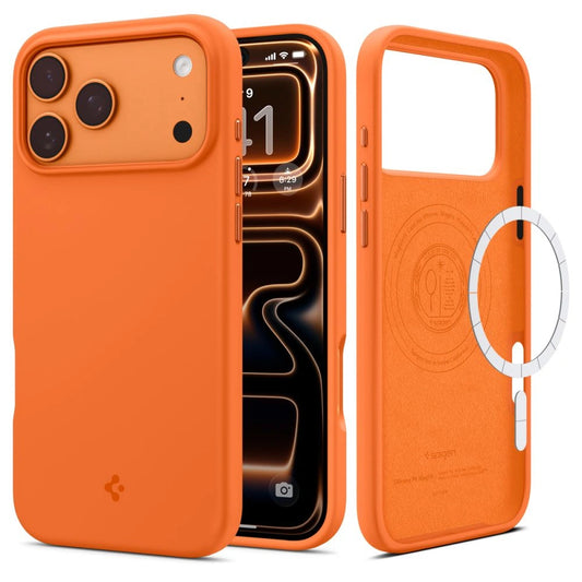 Etui Spigen Silicone Fit Mag MagSafe na iPhone 17 Pro Max - pomarańczowe
