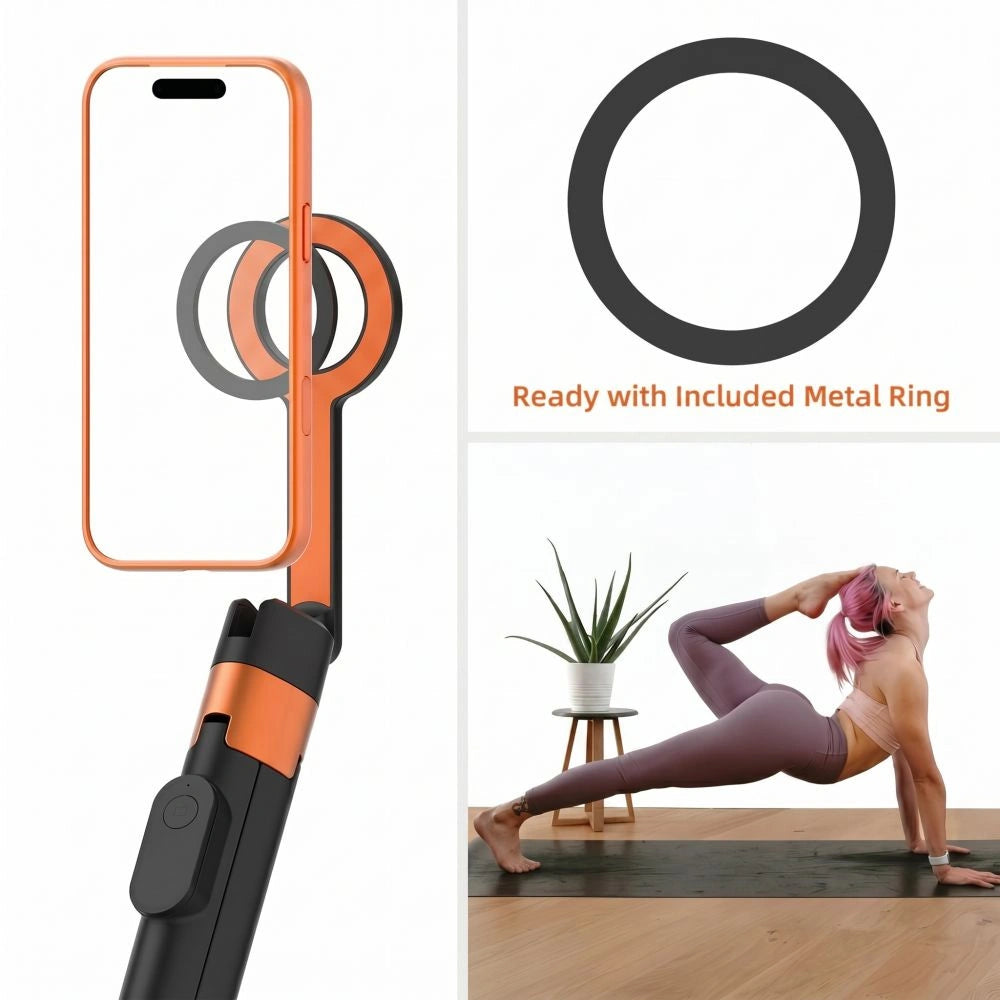 Selfie stick Tech-Protect L10S Bluetooth Tripod - czarno-pomarańczowy – zdjęcie 11