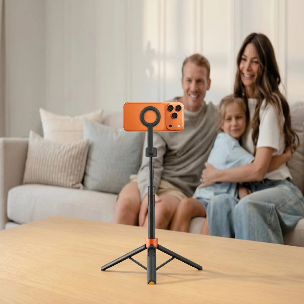 Selfie stick Tech-Protect L10S Bluetooth Tripod - czarno-pomarańczowy – zdjęcie 14