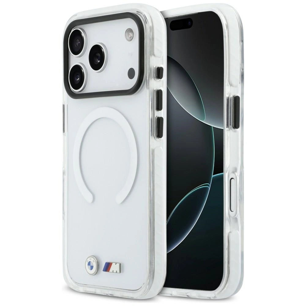 Etui BMW M IML Shockproof Metal Logos na iPhone 17 Pro - przezroczyste