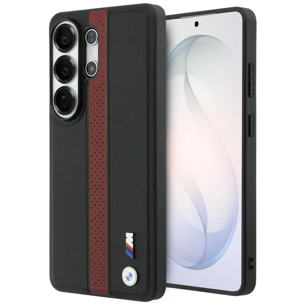 Etui BMW Perforated Stripe Logo do Samsung Galaxy S26 Ultra - czerwone