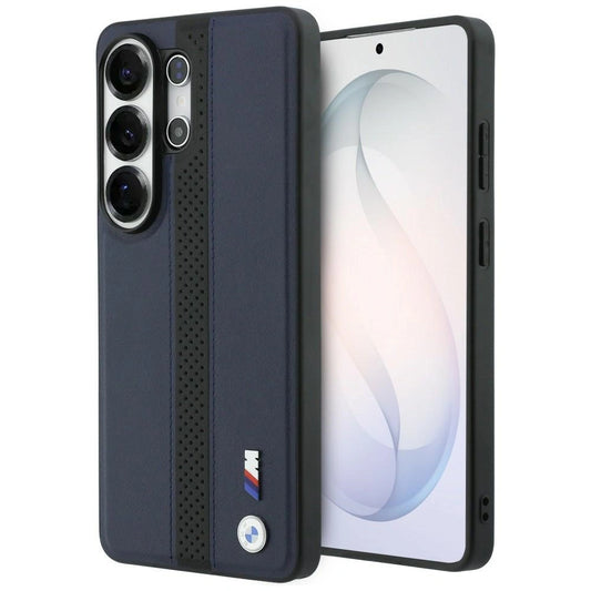 Etui BMW Perforated Stripe Logo do Samsung Galaxy S26 Ultra - granatowe