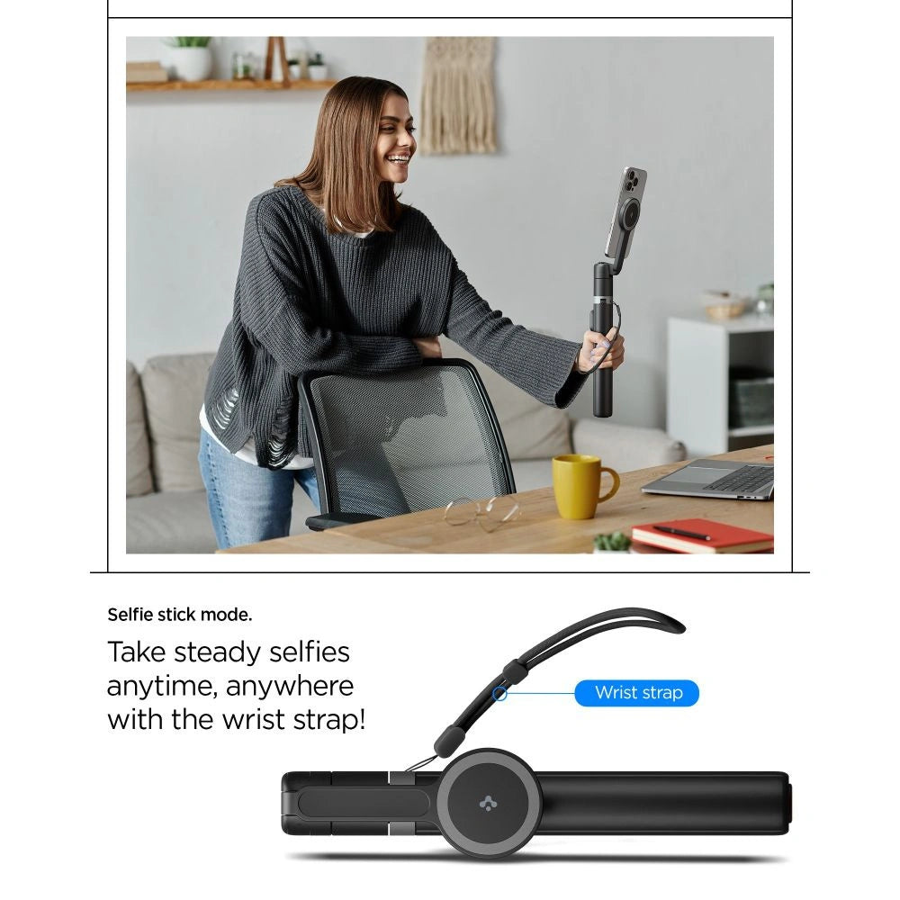 Selfie stick i statyw Spigen S581W MagSafe Bluetooth - czarny – zdjęcie 13
