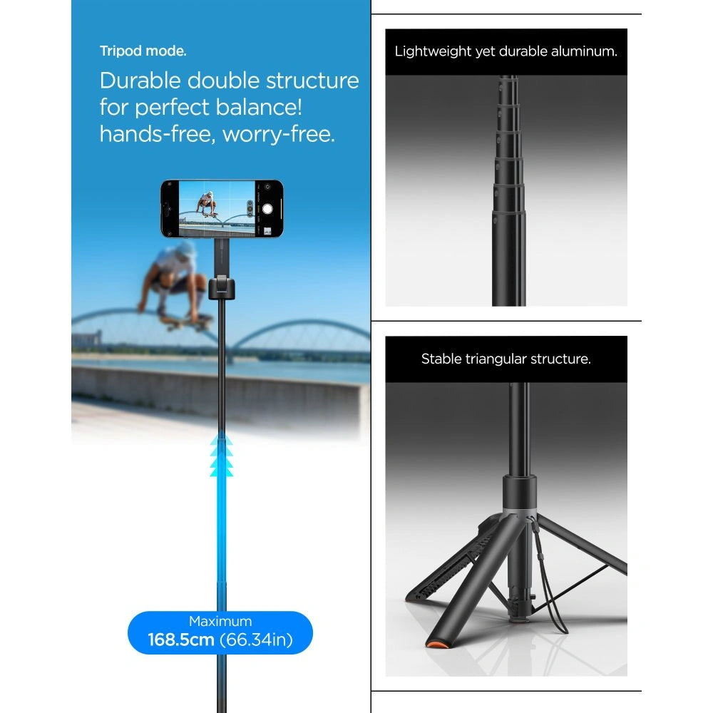 Selfie stick i statyw Spigen S581W MagSafe Bluetooth - czarny – zdjęcie 14