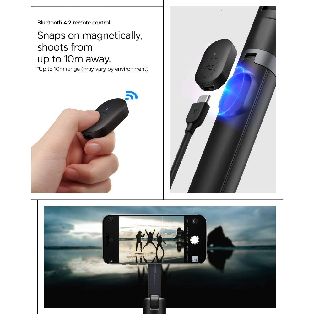 Selfie stick i statyw Spigen S581W MagSafe Bluetooth - czarny – zdjęcie 16