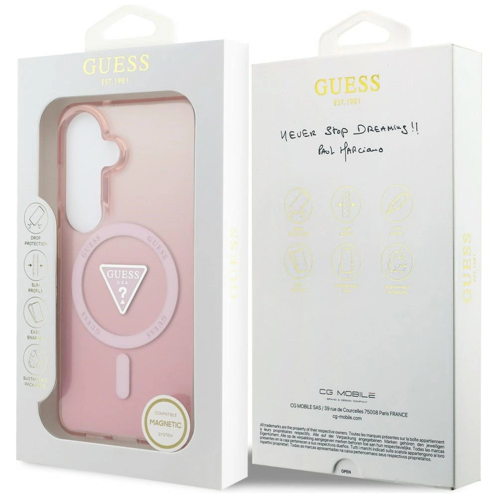 Etui Guess IML Gradient Triangle MagSafe na Samsung Galaxy S26 - różowe – zdjęcie 8