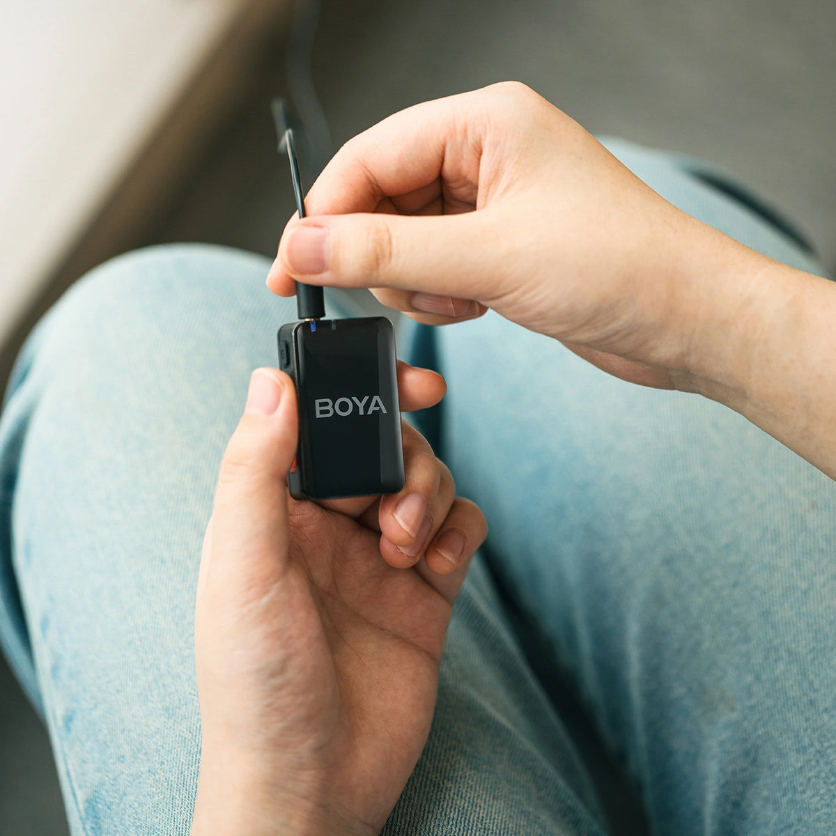 Mikrofony BOYA BOYAMIC 2-02 bezprzewodowe 2.4 GHz USB-C - czarne – zdjęcie 5