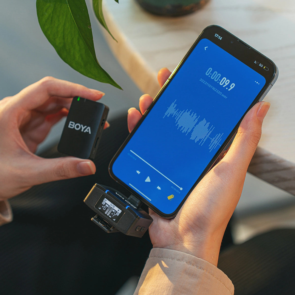 Mikrofony BOYA BOYAMIC 2-02 bezprzewodowe 2.4 GHz USB-C - czarne – zdjęcie 8