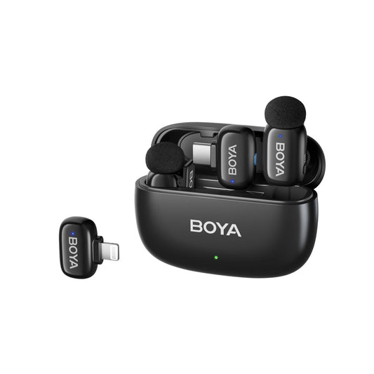 Mikrofony BOYA mini 2-01 bezprzewodowe 2.4GHz USB-C - czarne