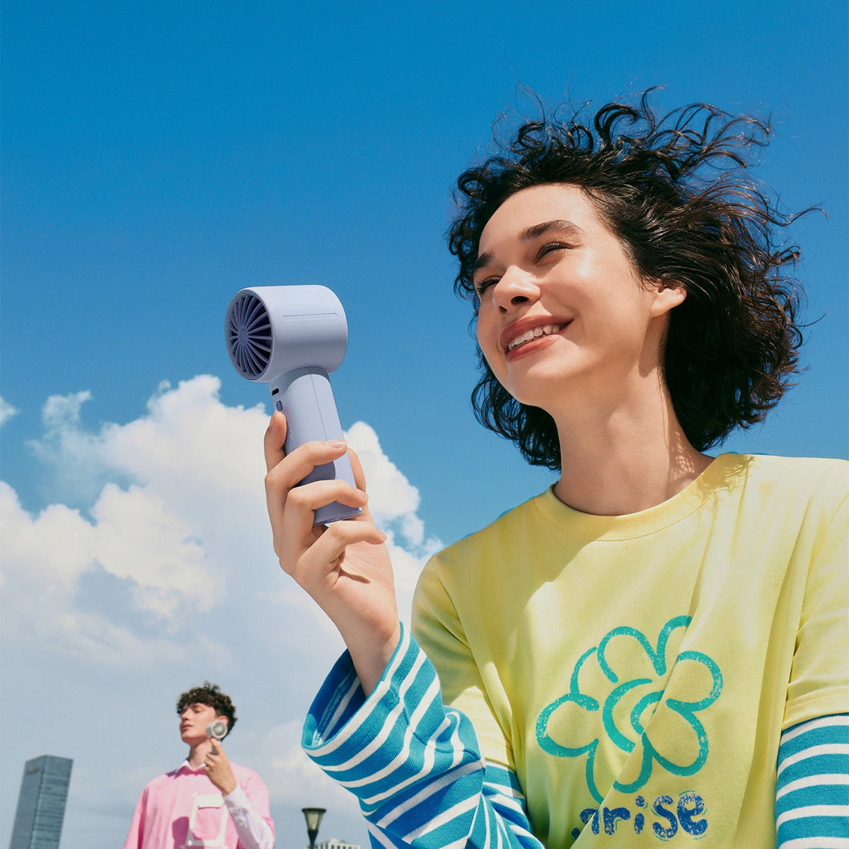 Mini wentylator Jisulife Handheld Fan 10 4000mAh przenośny - niebieski – zdjęcie 10