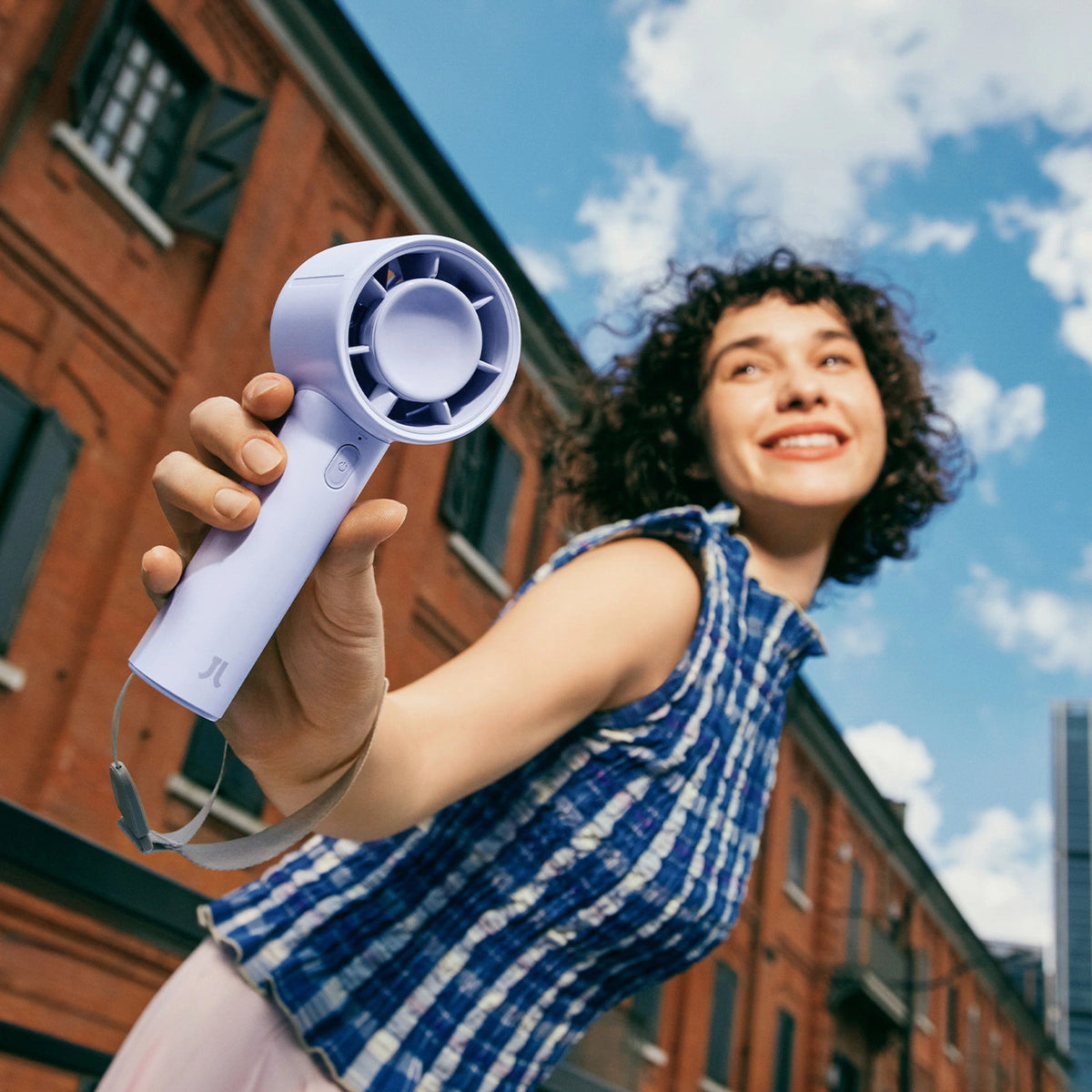 Mini wentylator Jisulife Handheld Fan 10 4000mAh przenośny - niebieski – zdjęcie 4