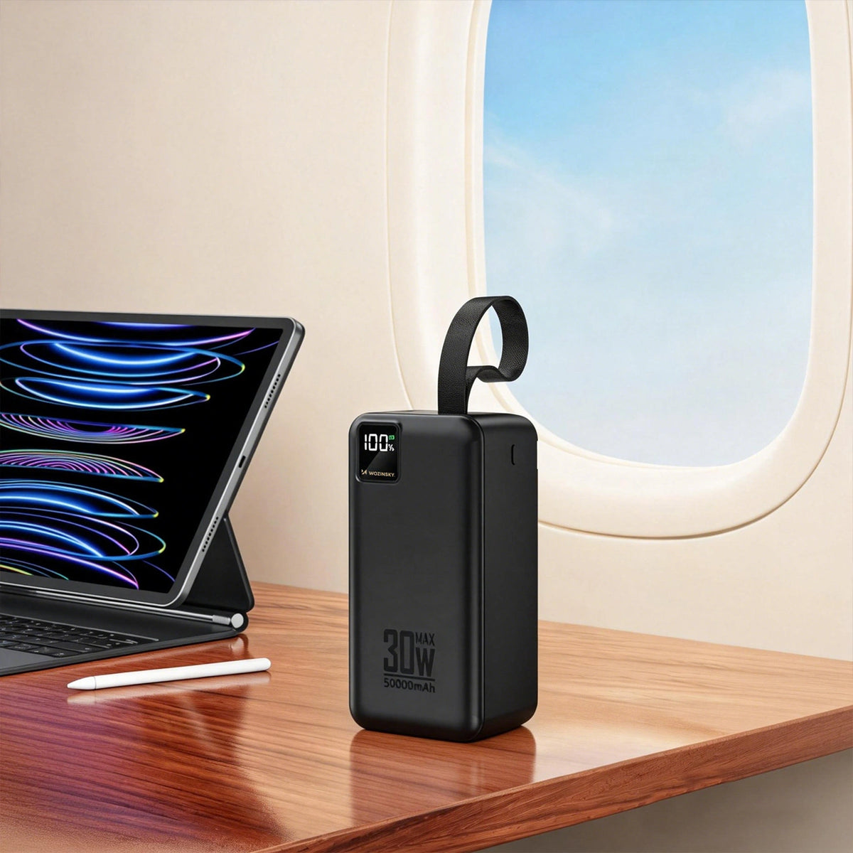 Powerbank Wozinsky W8-B 50000mAh 30W 2xUSB-A i 2xUSB-C i USB - czarny – zdjęcie 8