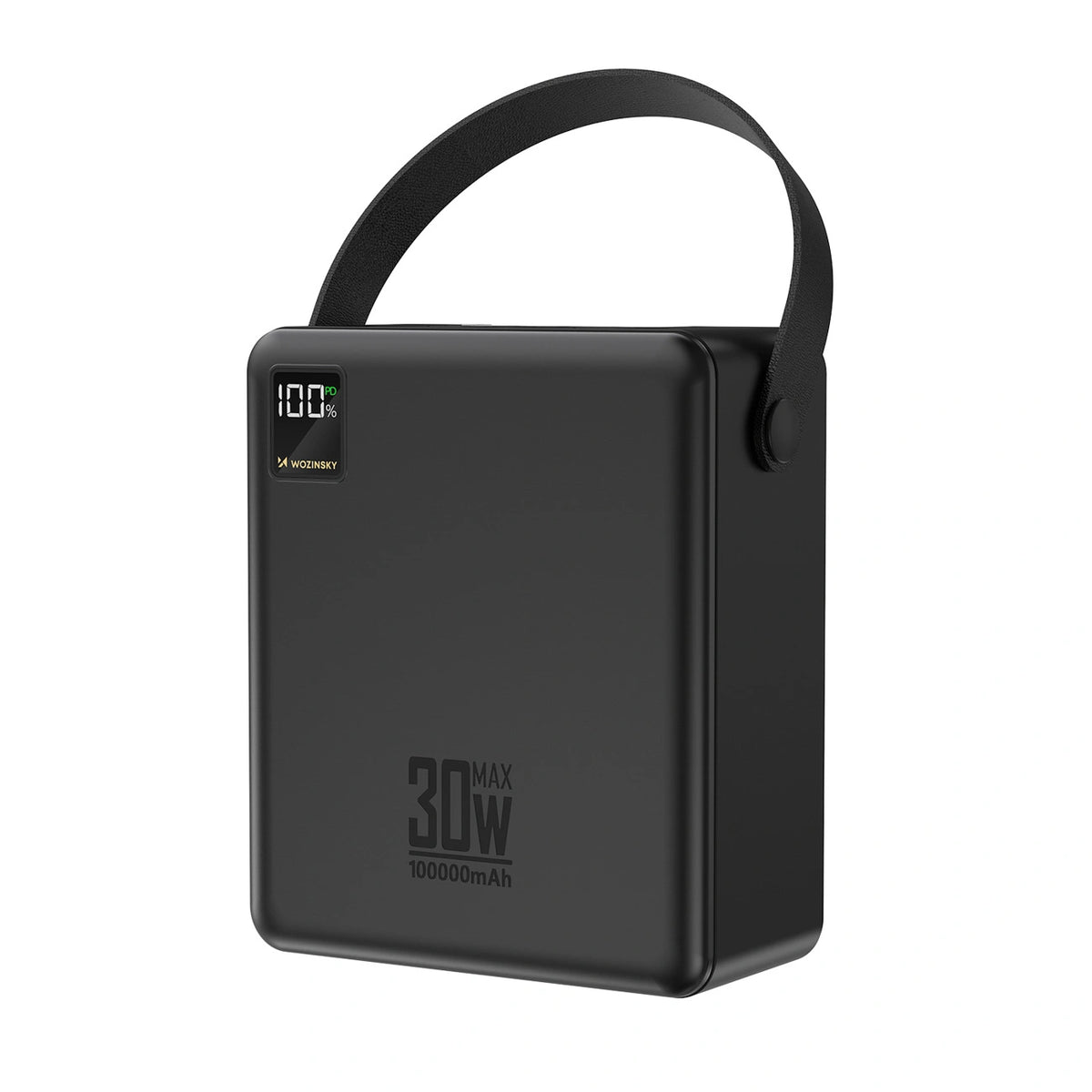 Powerbank Wozinsky W8-B 100000mAh 30W 2xUSB-A i 2xUSB-C z latarką - czarny – zdjęcie 2