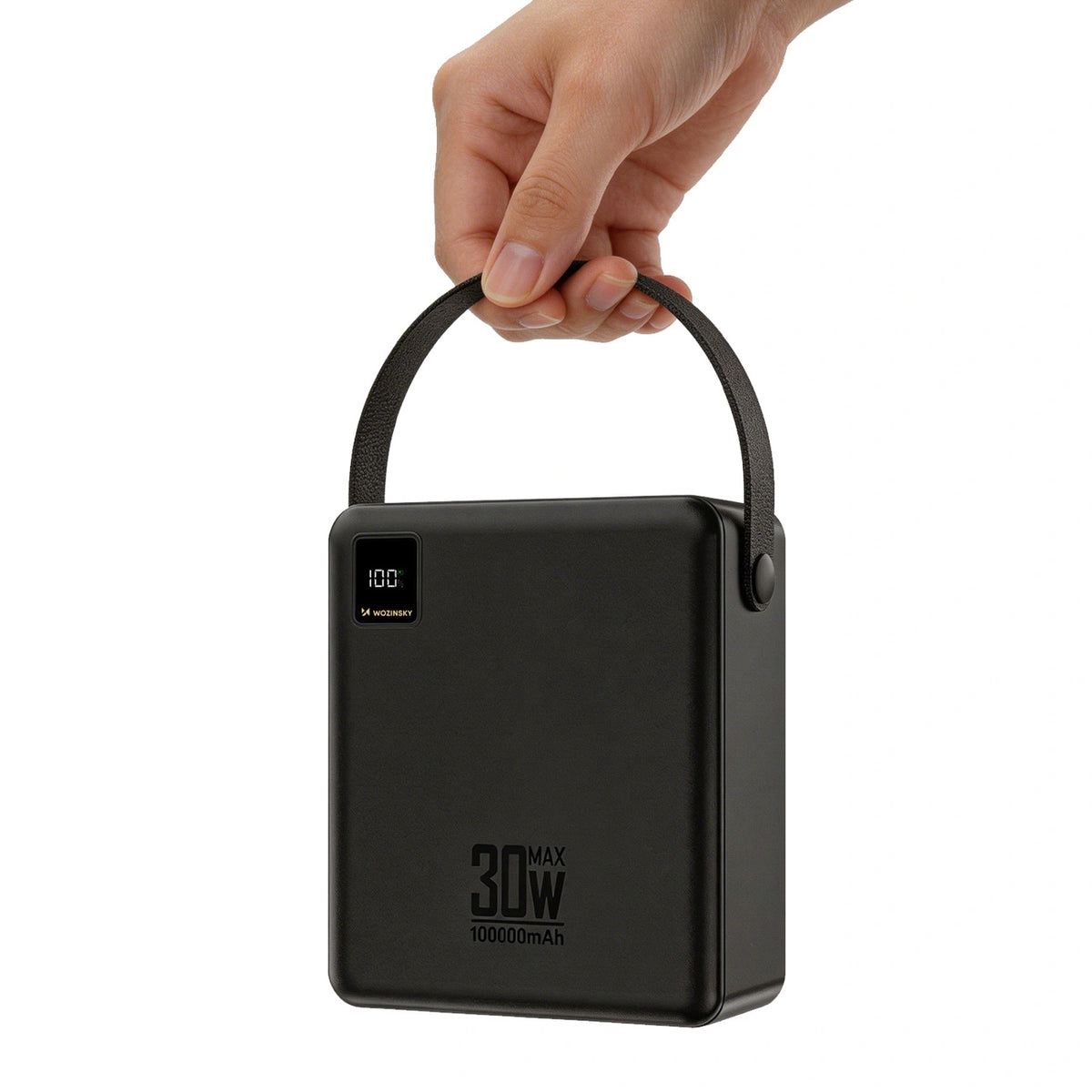 Powerbank Wozinsky W8-B 100000mAh 30W 2xUSB-A i 2xUSB-C z latarką - czarny – zdjęcie 7
